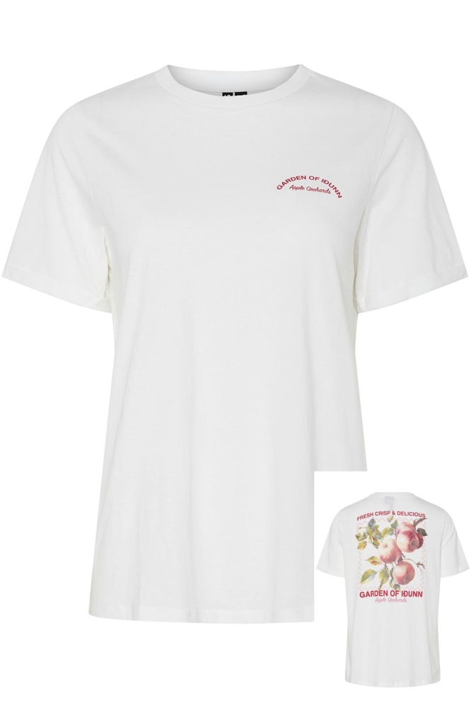 PCFIB SS PRINTED T-SHIRT JRS BC 17158302 BRIGHT WHITE/GARDEN OF IDUN